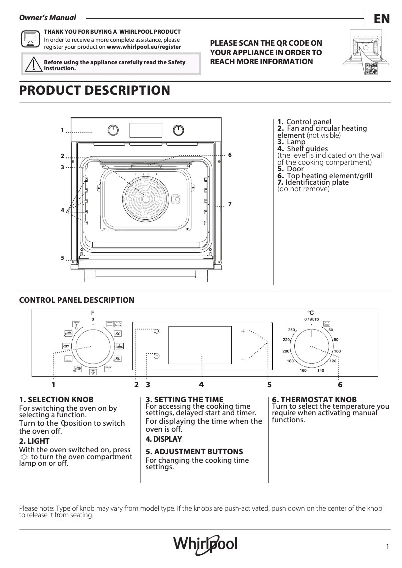 Página 1 del manual Guía de instalación Whirlpool OMK58CU1SX