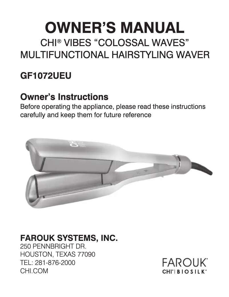 Page 1 de la notice Manuel utilisateur CHI Vibes