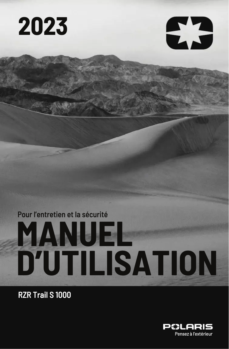 Page 1 de la notice Manuel utilisateur Polaris RZR Trail S 1000 Ultimate (2023)