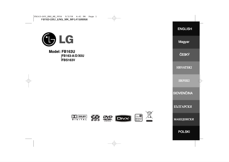 Page 1 de la notice Manuel utilisateur LG FB163U