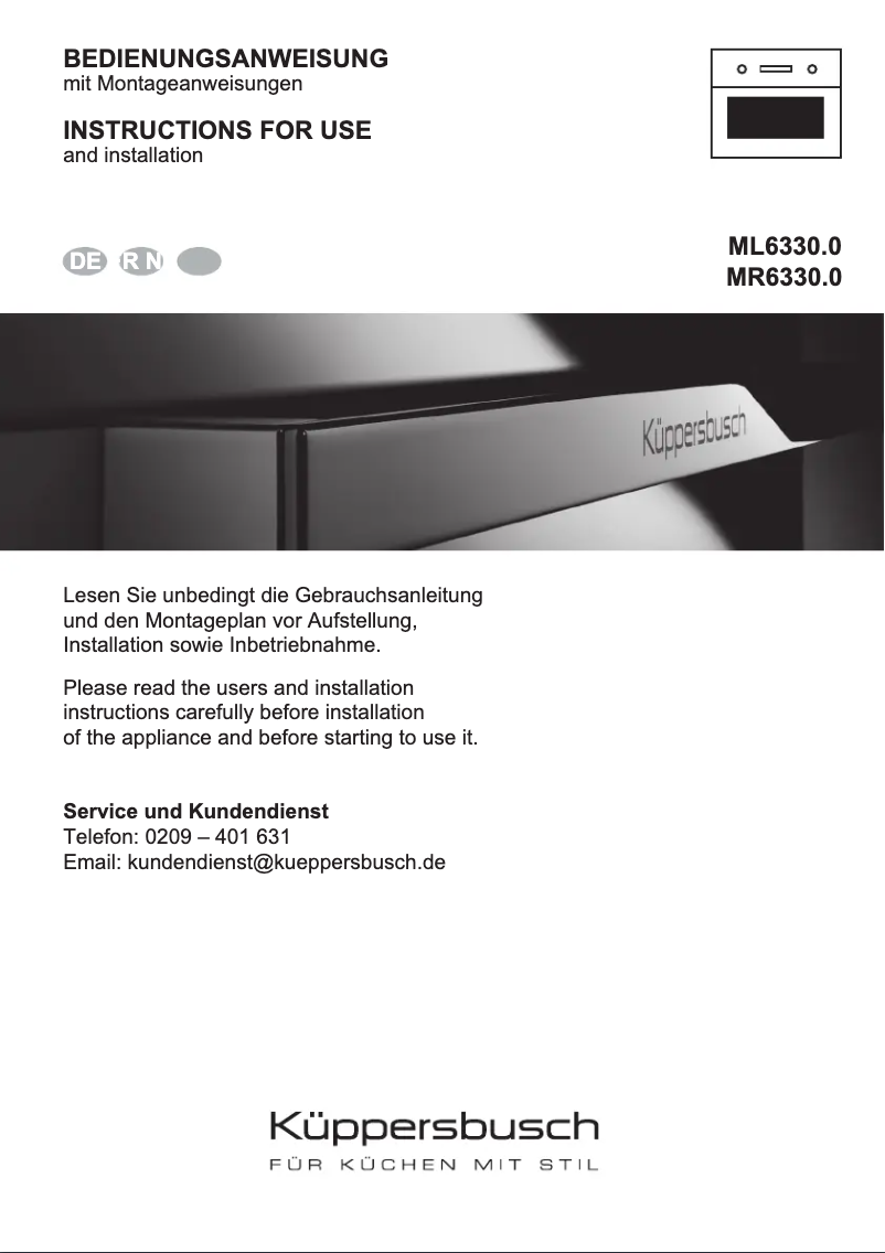 Página 1 del manual Manual de usuario Küppersbusch ML 6330.0