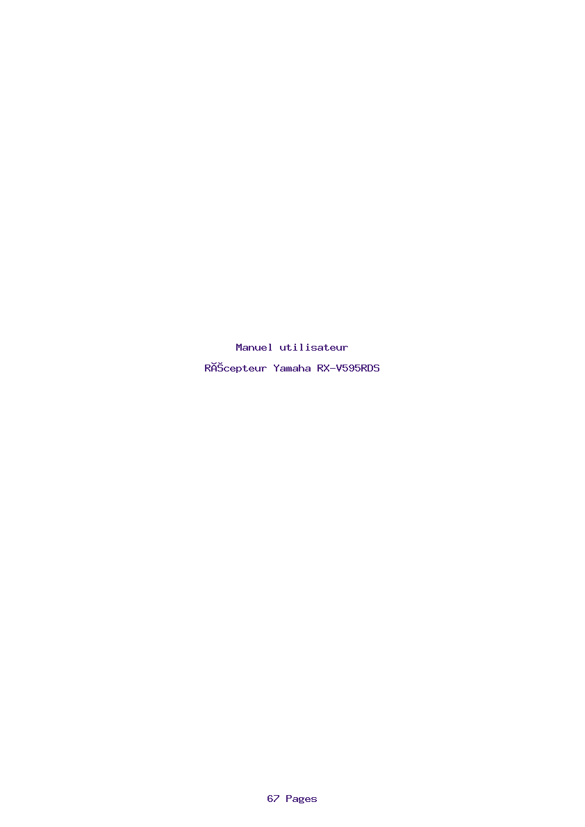 Page 1 de la notice Manuel utilisateur Yamaha RX-V595RDS