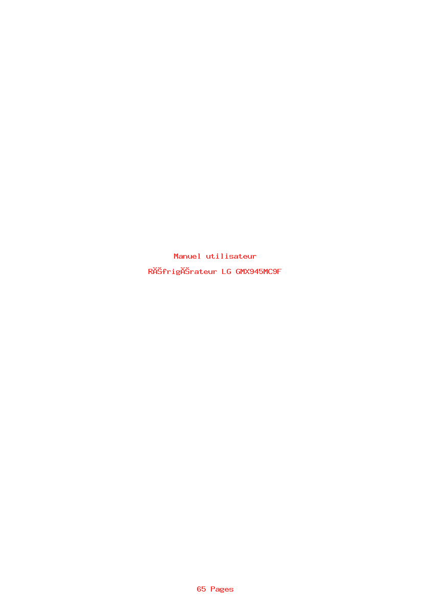 Page 1 de la notice Manuel utilisateur LG GMX945MC9F
