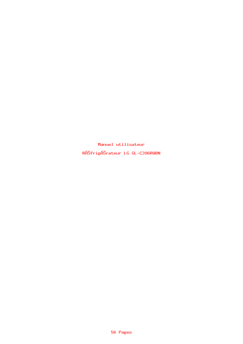 Page 1 de la notice Manuel utilisateur LG GL-C396RQBN