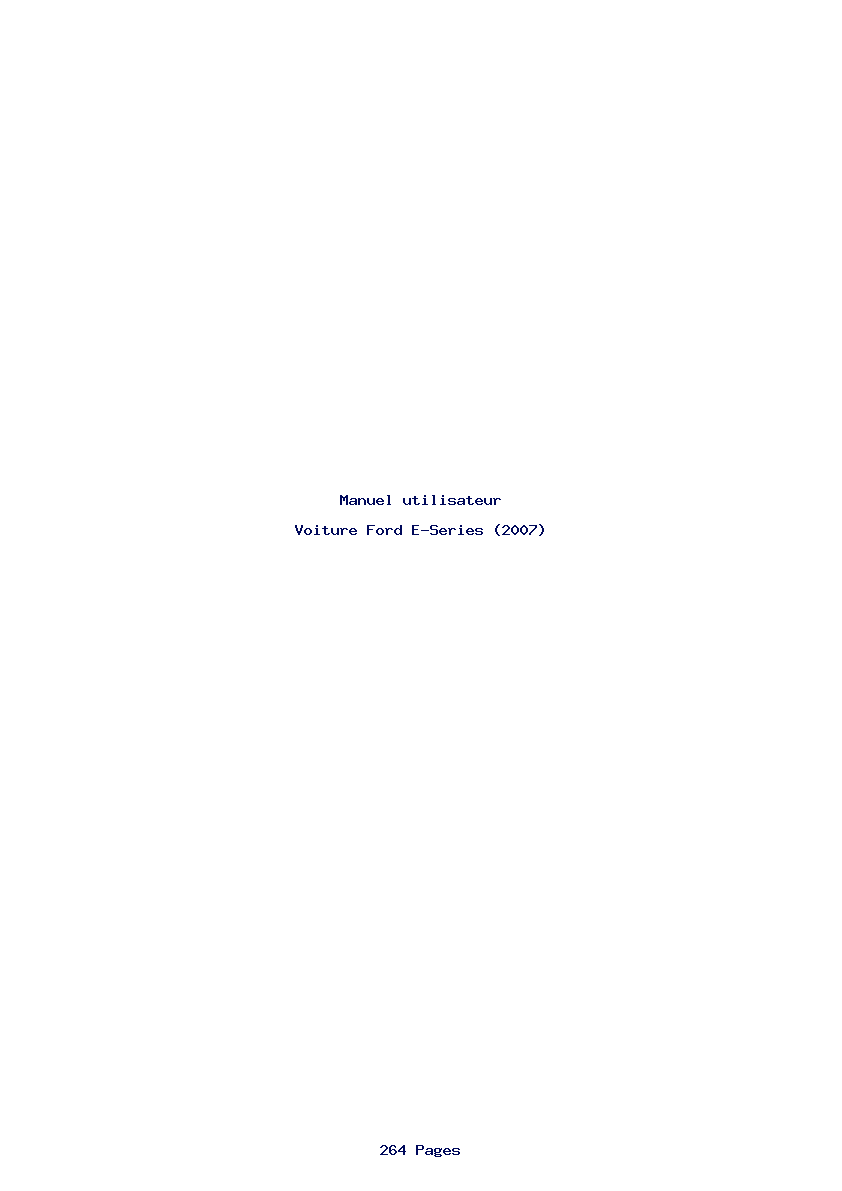 Page 1 de la notice Manuel utilisateur Ford E-Series (2007)