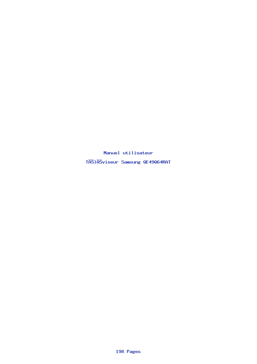 Page 1 de la notice Manuel utilisateur Samsung QE49Q64RAT