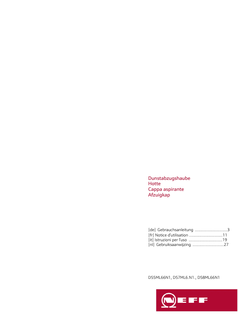 Page 1 de la notice Manuel utilisateur Neff D58ML66N1