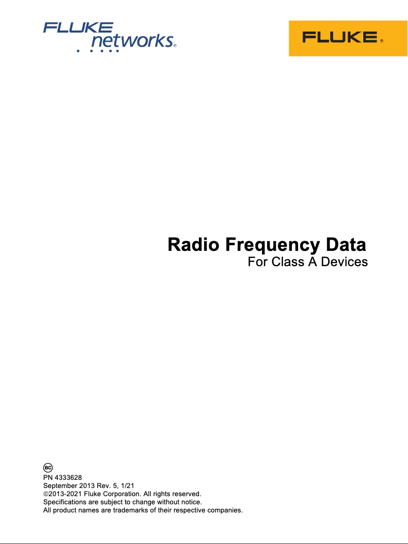 Page 1 of the manual Instructions / Assembly Fluke CNX a3000 AC