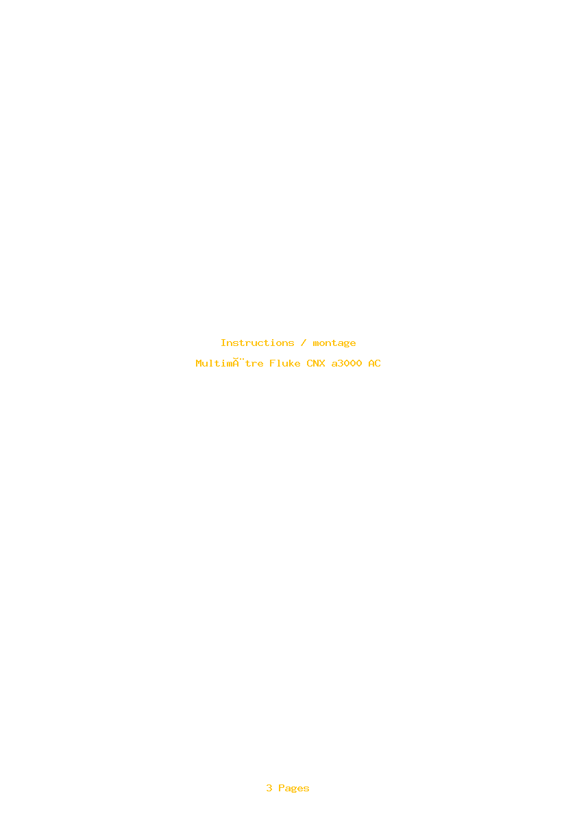 Page 1 de la notice Instructions / montage Fluke CNX a3000 AC