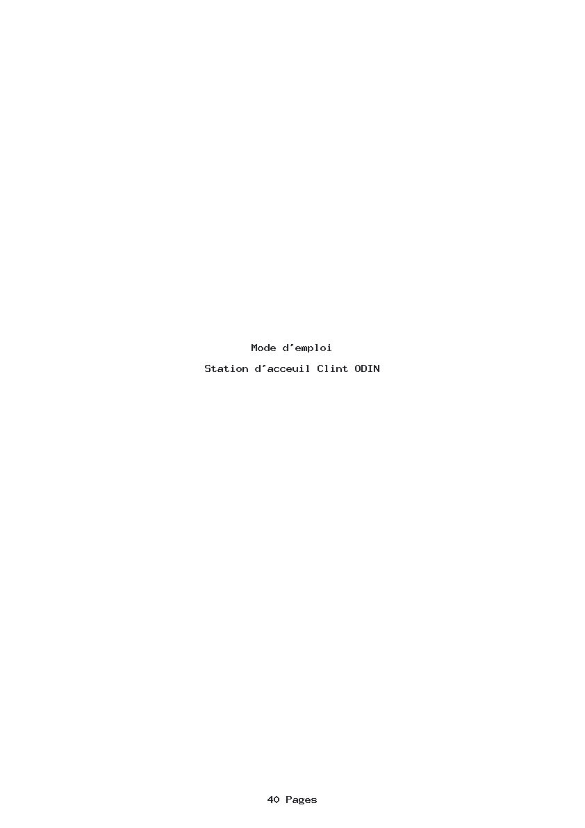 Page 1 de la notice Mode d'emploi Clint ODIN