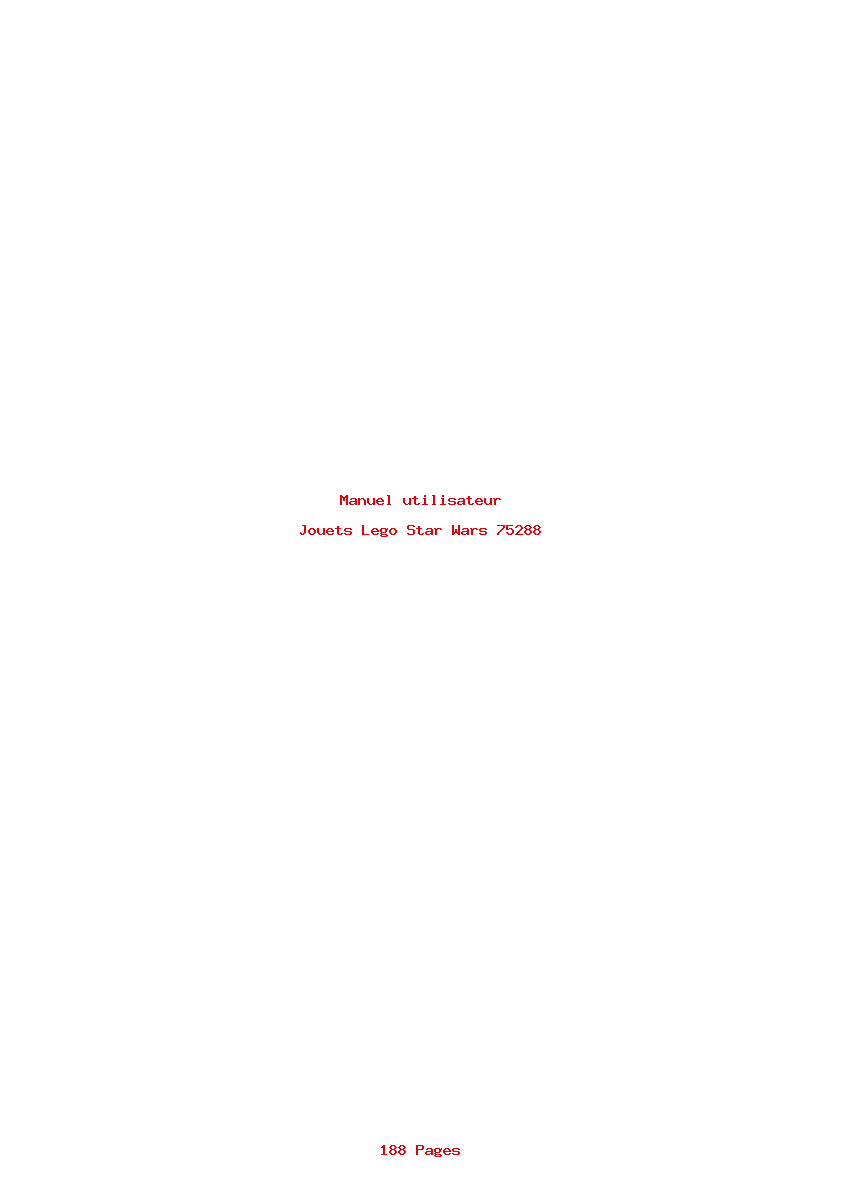 Page 1 de la notice Manuel utilisateur Lego Star Wars 75288
