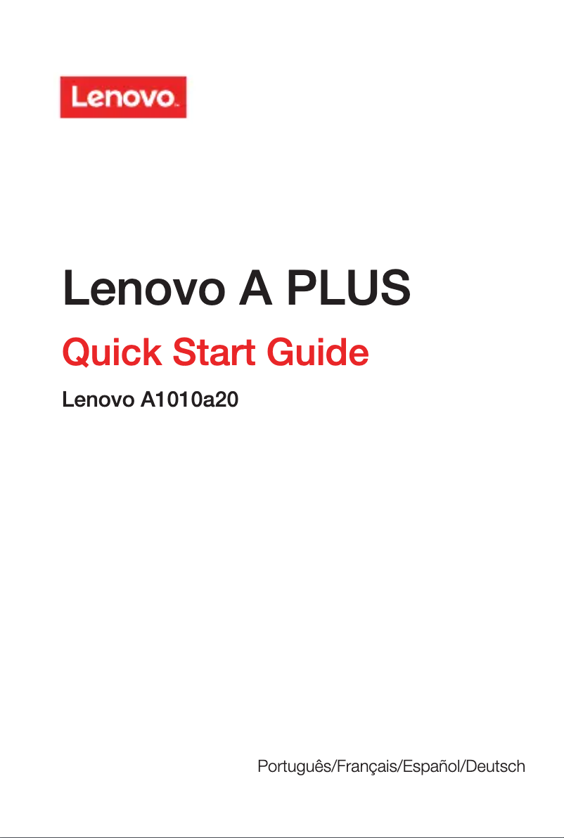 Page 1 de la notice Manuel utilisateur Lenovo A Plus