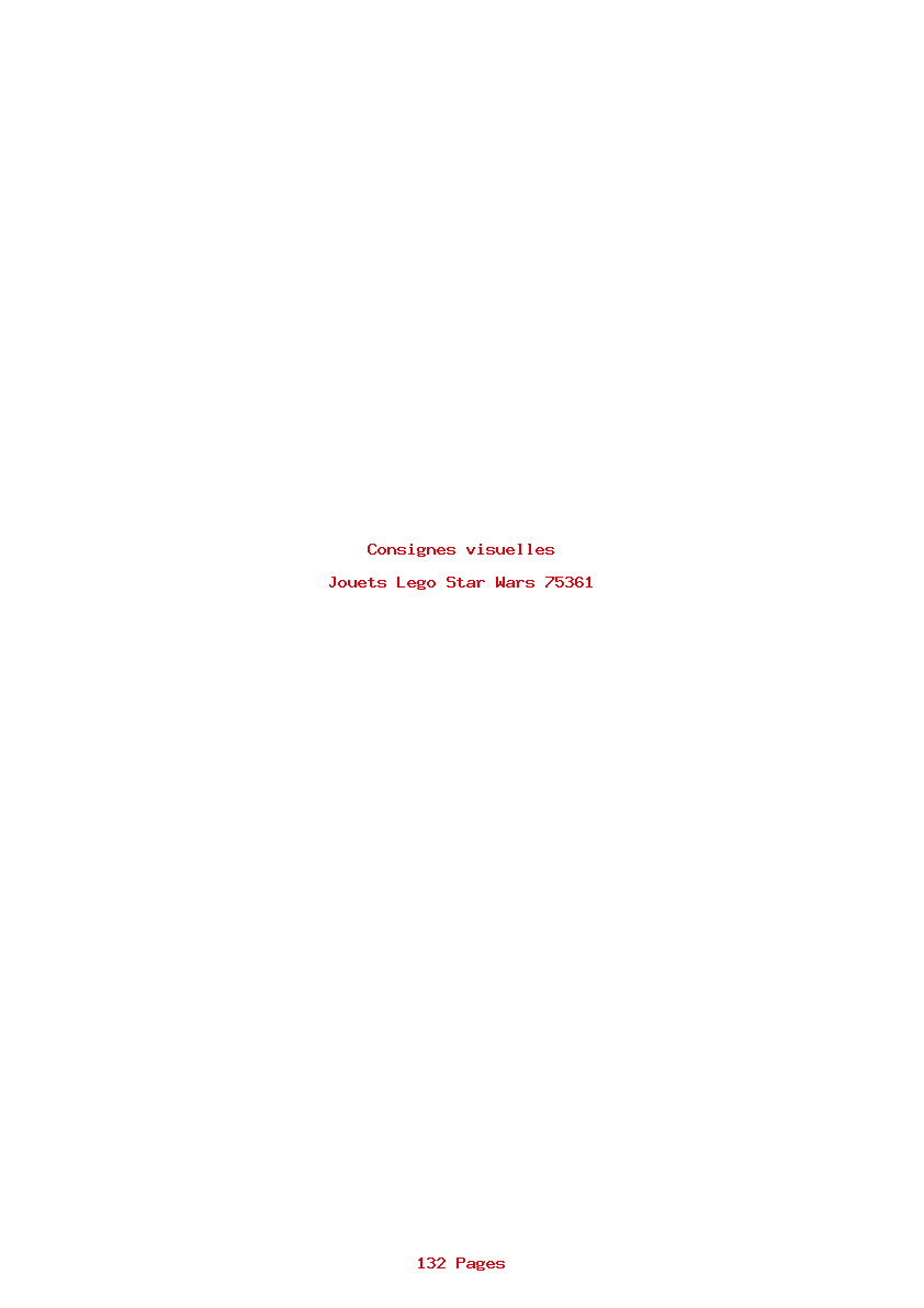 Page 1 de la notice Consignes visuelles Lego Star Wars 75361