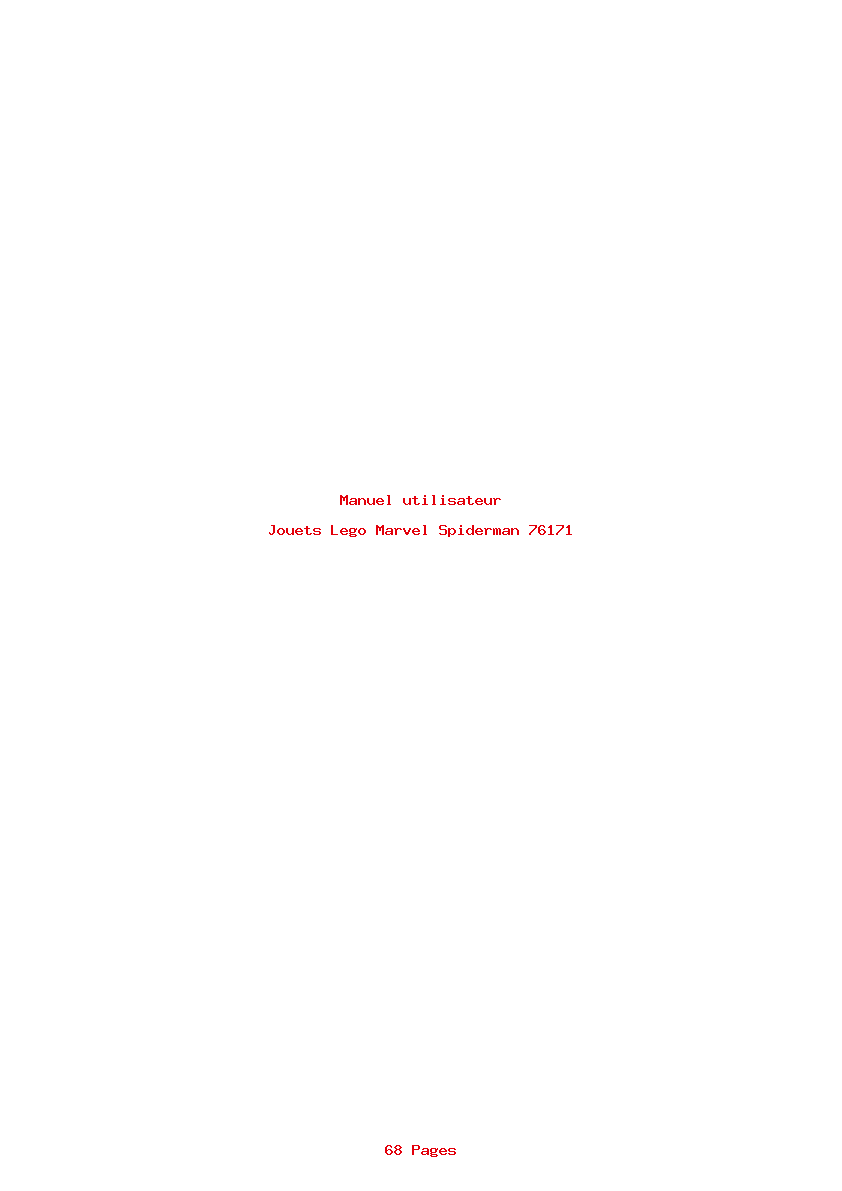 Page 1 de la notice Manuel utilisateur Lego Marvel Spiderman 76171