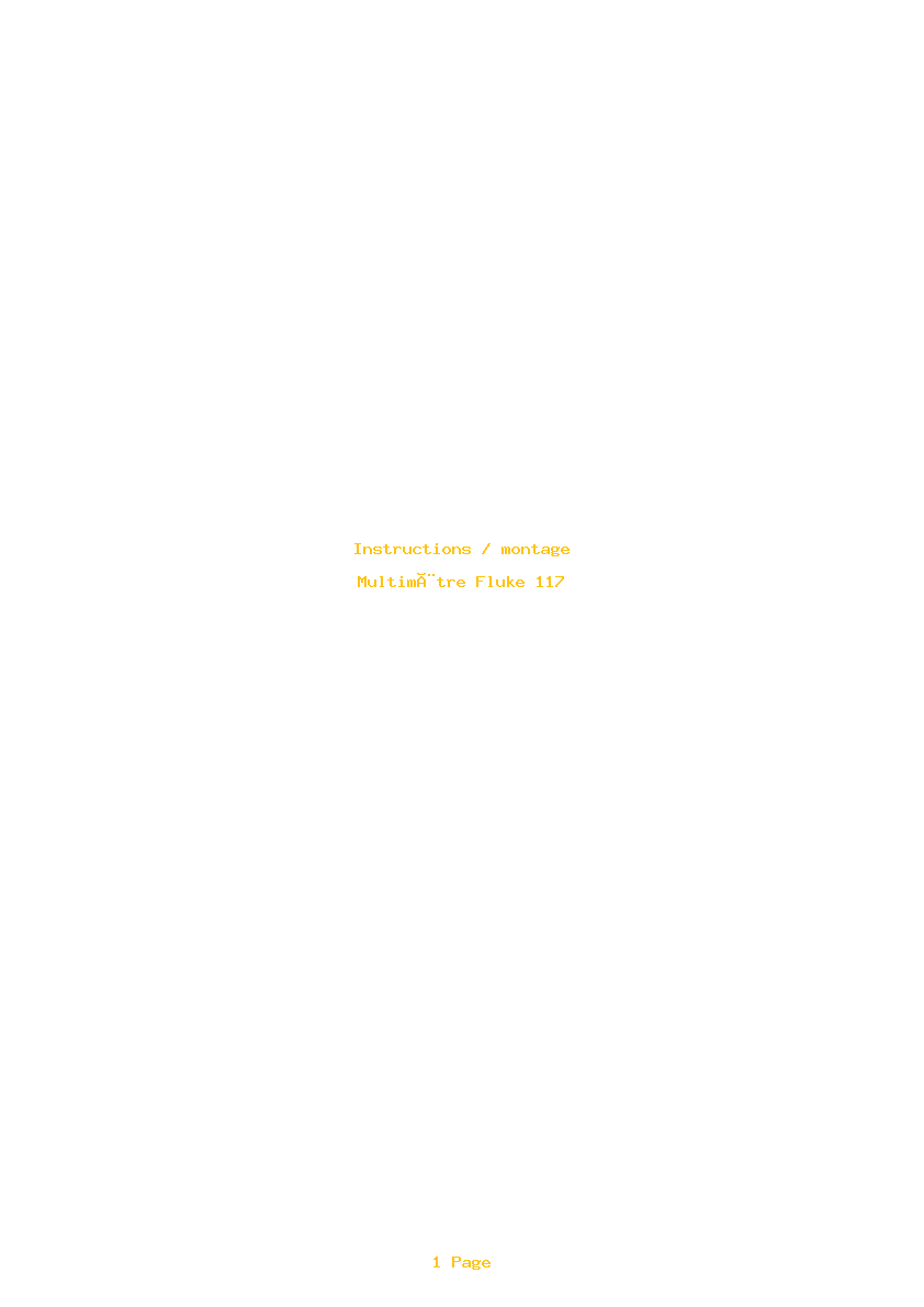 Page 1 de la notice Instructions / montage Fluke 117