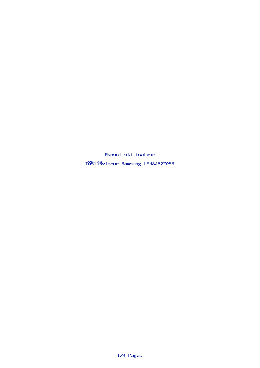 Page 1 de la notice Manuel utilisateur Samsung UE48J5270SS