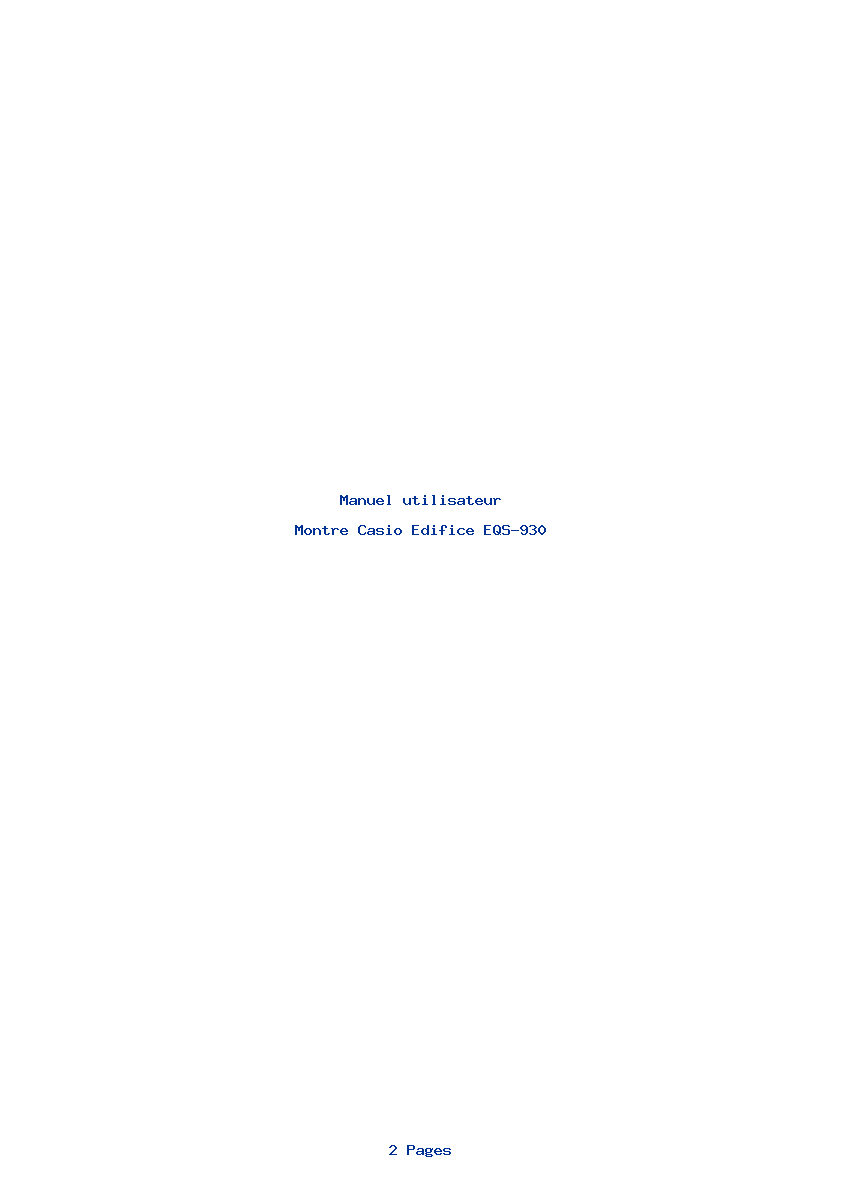 Page 1 de la notice Manuel utilisateur Casio Edifice EQS-930
