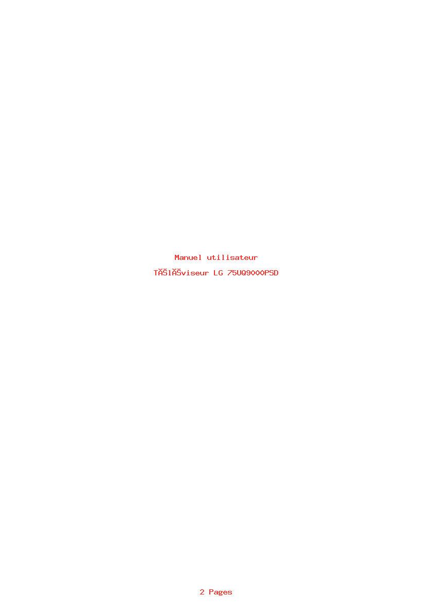 Image de la première page du manuel de l'appareil 75UQ9000PSD