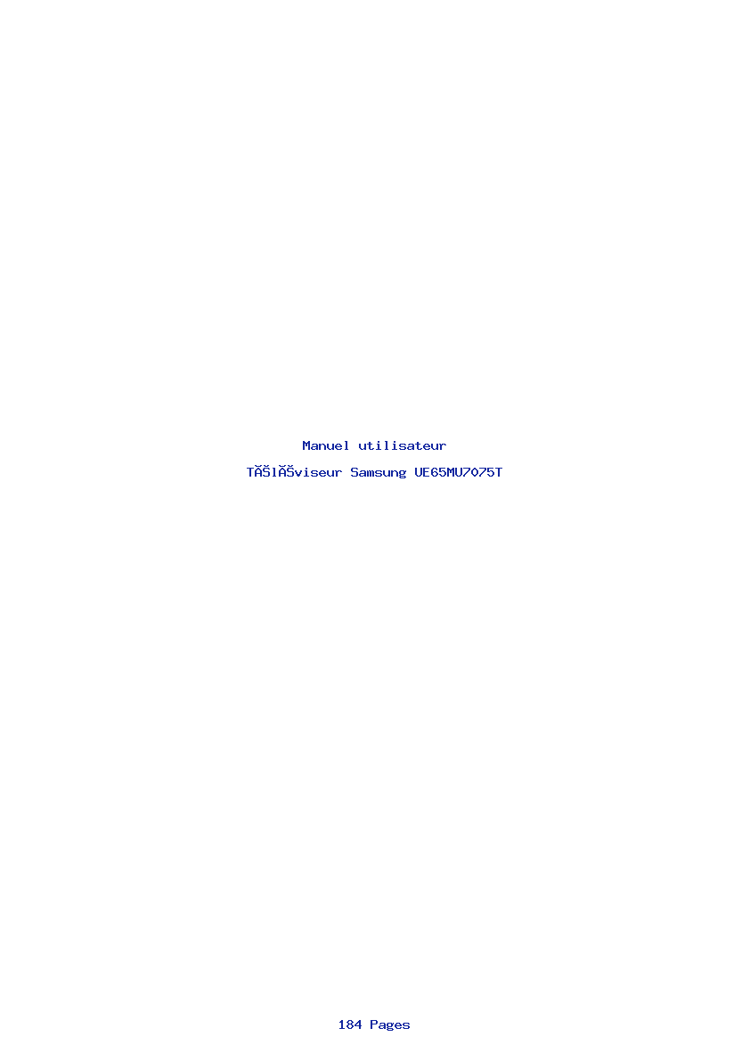 Page 1 de la notice Manuel utilisateur Samsung UE65MU7075T