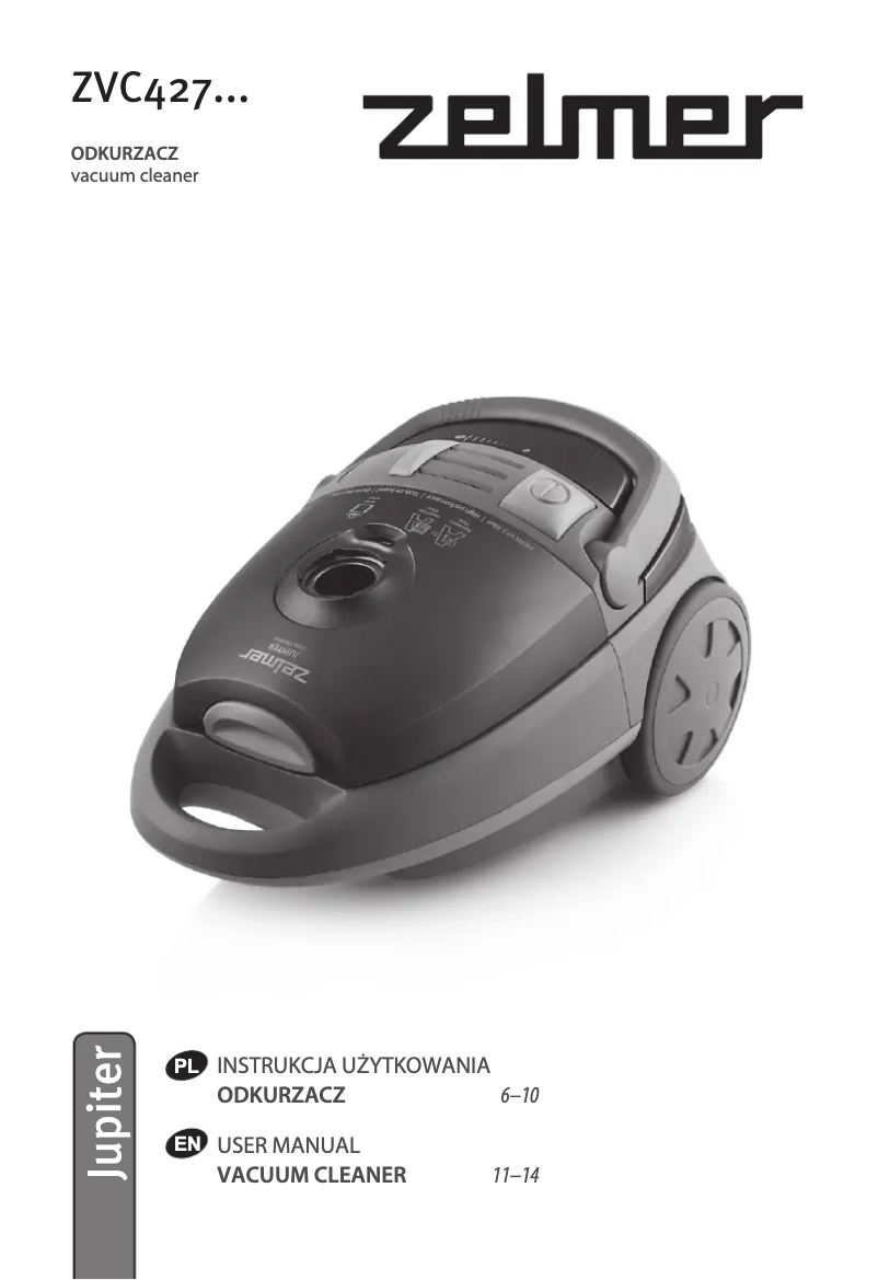 Página 1 del manual Manual de usuario Zelmer Jupiter ZVC427VT