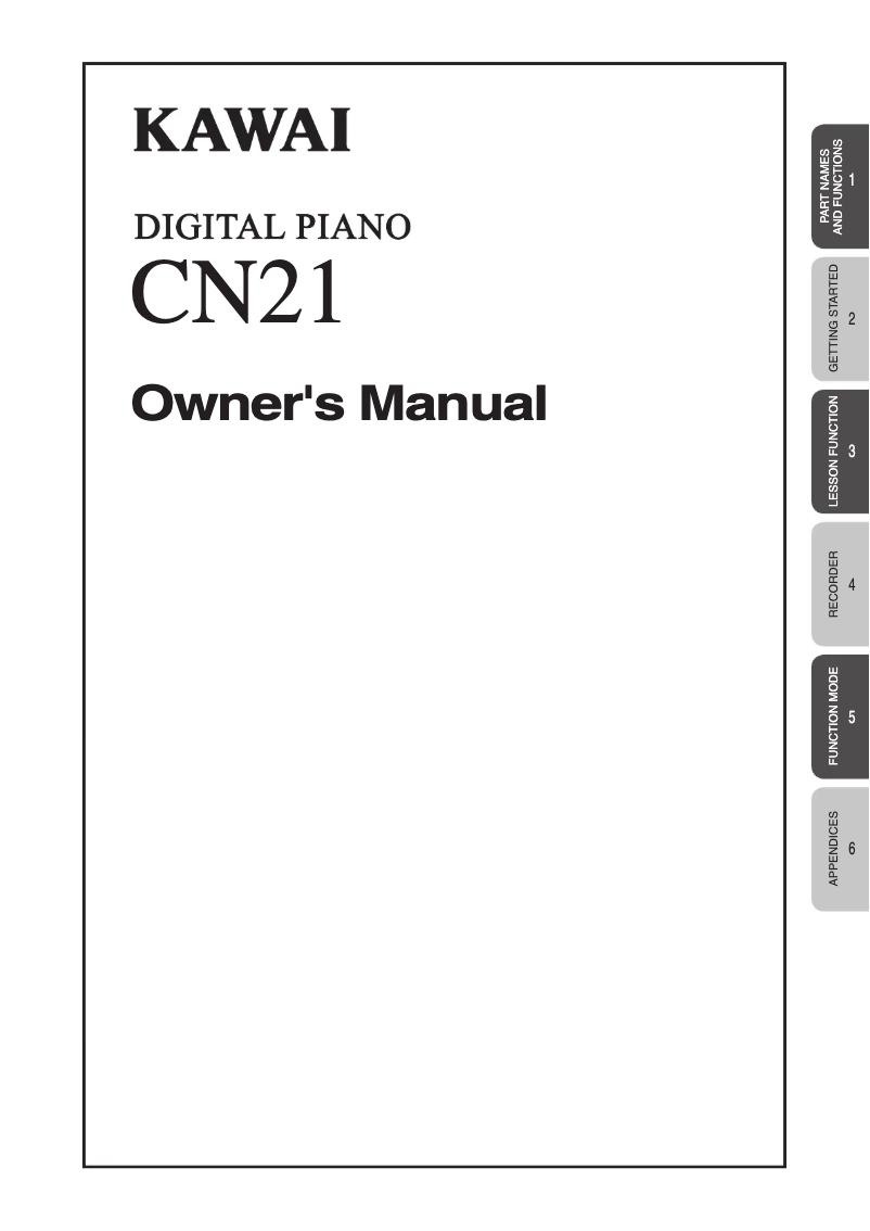 Page 1 de la notice Manuel utilisateur Kawai CN21