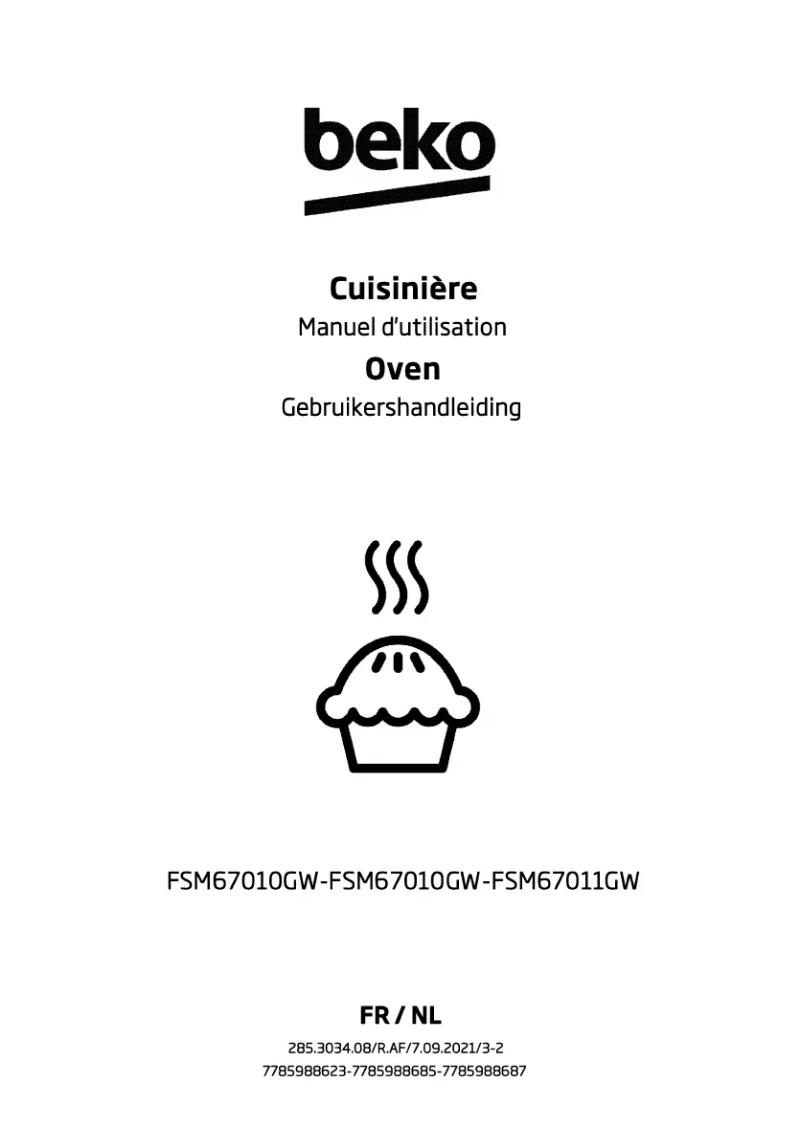 Page 1 de la notice Manuel utilisateur Beko FSM67010GW