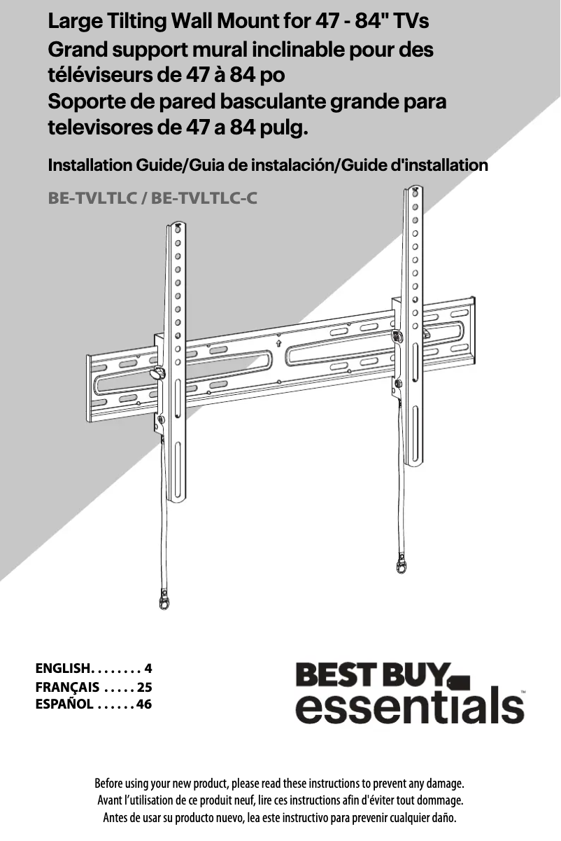 Page 1 de la notice Manuel utilisateur Best Buy BE-TVLTLC