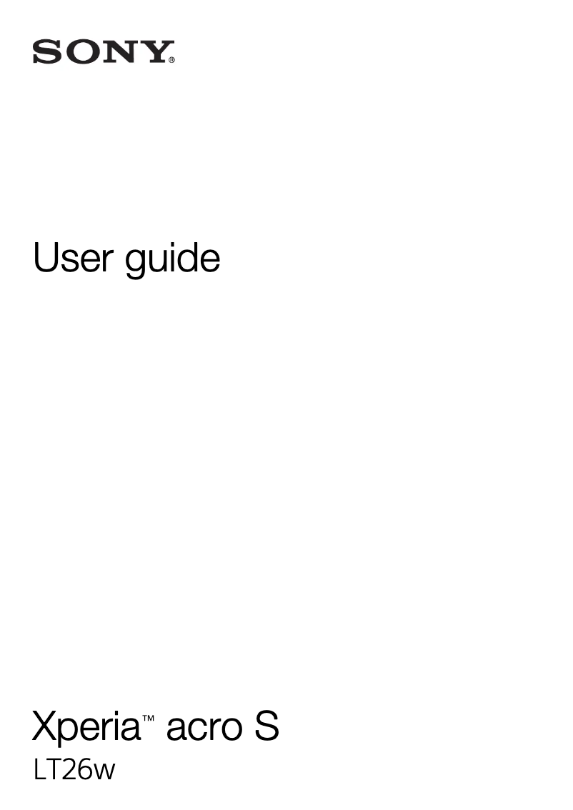 Image de la première page du manuel de l'appareil Xperia Acro S