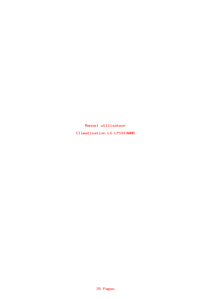 Page 1 de la notice Manuel utilisateur LG LP1014WNR