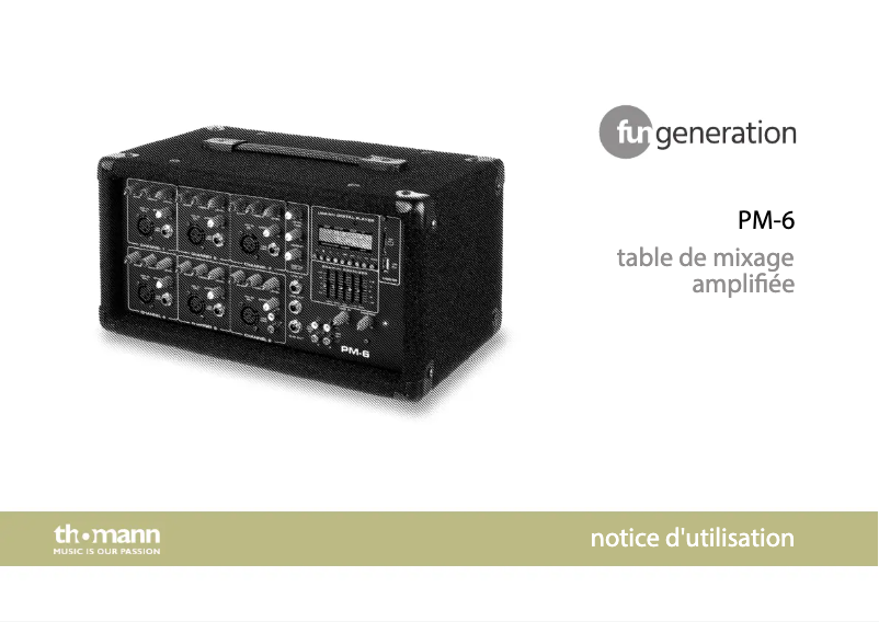 Page 1 de la notice Manuel utilisateur Fun Generation PM-6