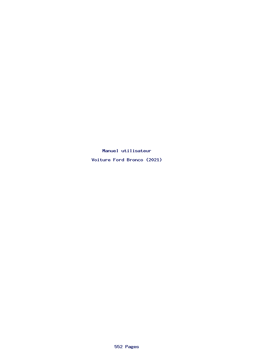 Page 1 de la notice Manuel utilisateur Ford Bronco (2021)