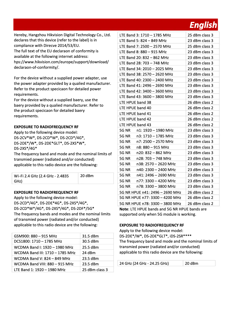 Page 1 de la notice Guide de démarrage rapide Hikvision DS-2CD2121G1-IDW2