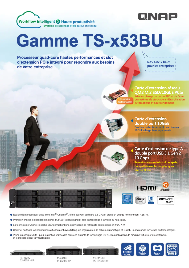 Page 1 de la notice Fiche technique QNAP TS-453BU-RP