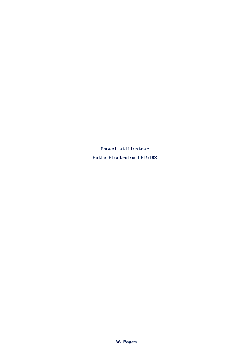 Page 1 de la notice Manuel utilisateur Electrolux LFI519X