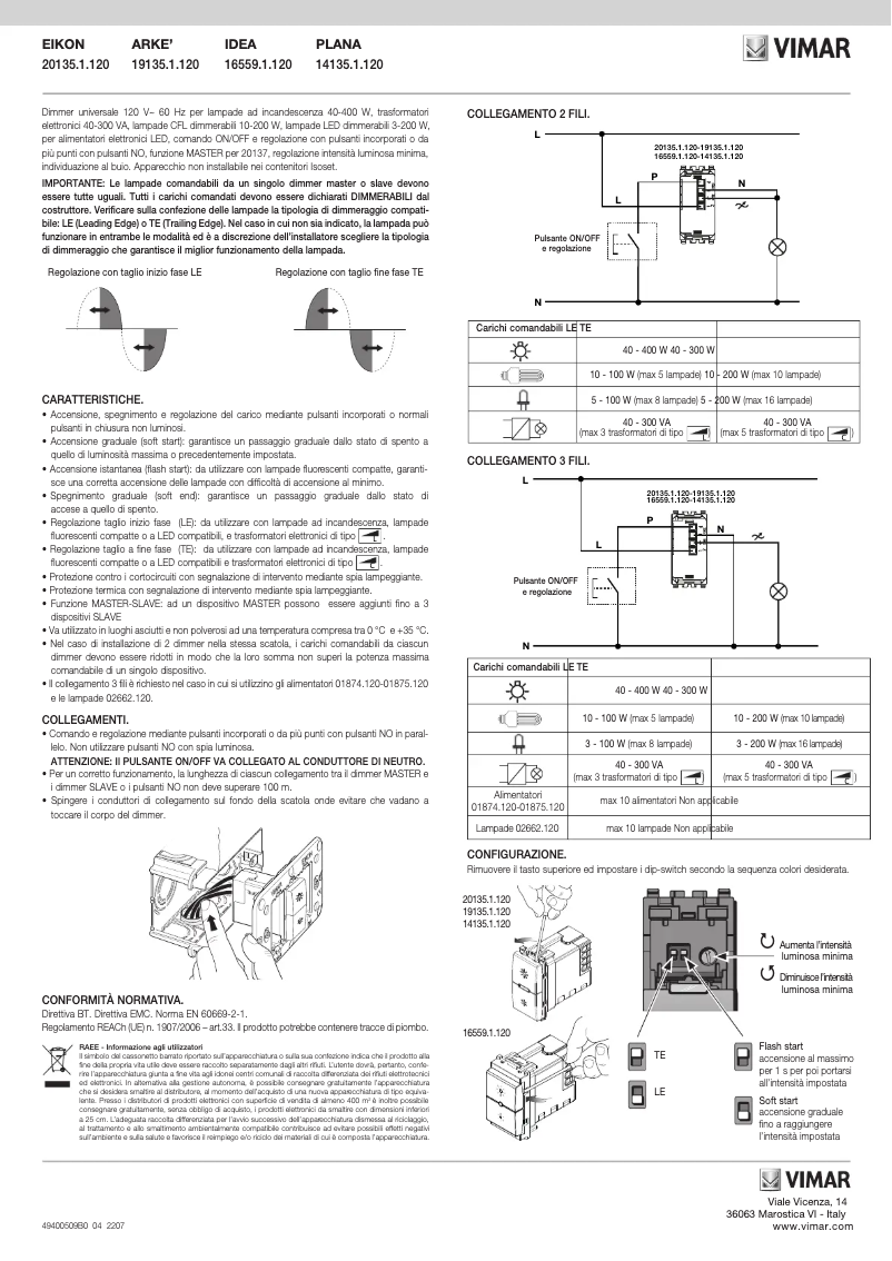 Página 1 del manual Manual de usuario Vimar 20135.1.120