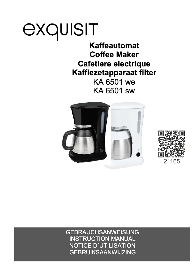 Page 1 de la notice Manuel utilisateur Exquisit KA 6501 sw