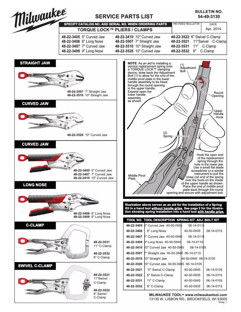 Page 1 de la notice Manuel utilisateur Milwaukee 48-22-3540