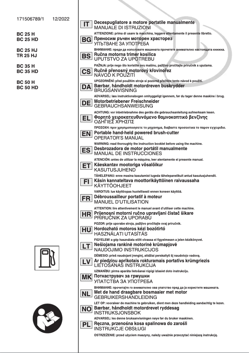 Page 1 de la notice Manuel utilisateur Stiga BC 450 HD