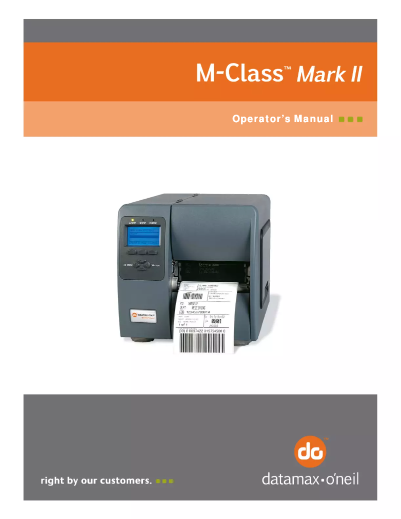 Page 1 de la notice Manuel utilisateur Datamax-O'neil M-Class M-4210