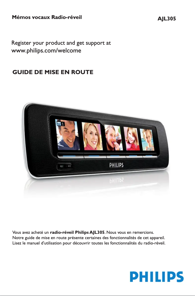 Page 1 of the manual Quick Start Guide Philips AJL305