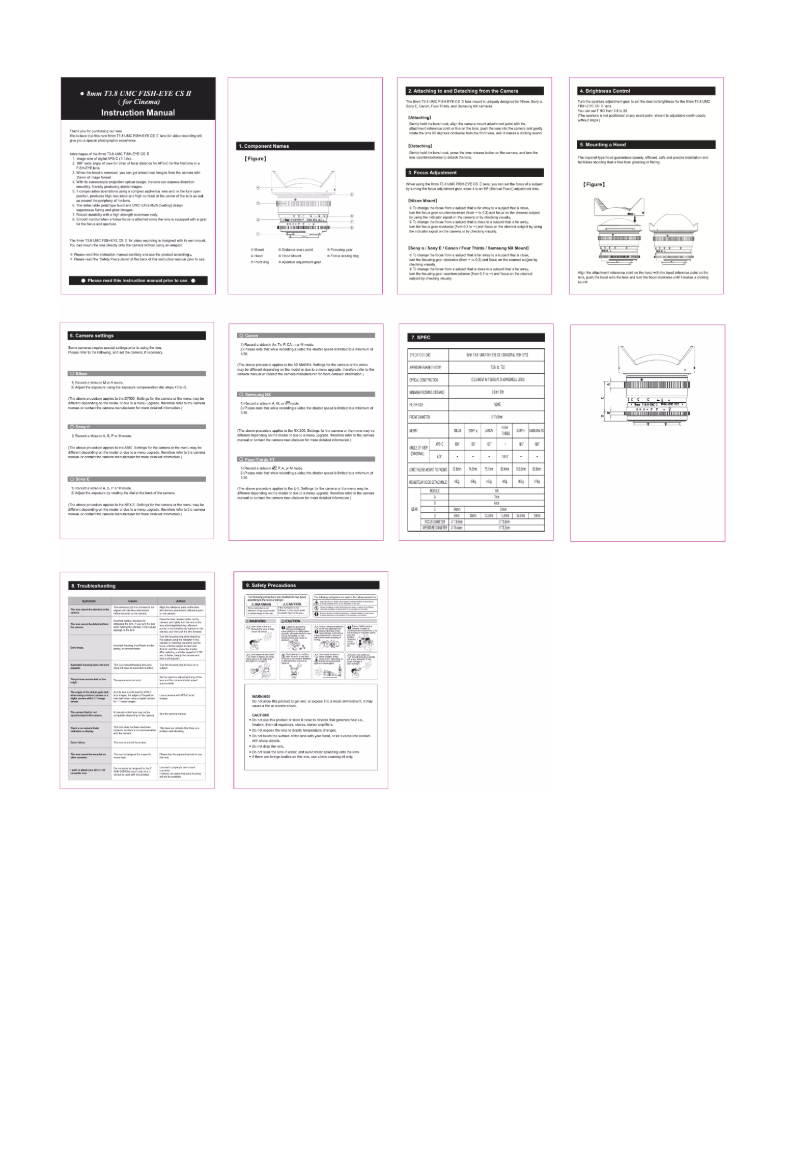 Página 1 del manual Manual de usuario Rokinon Digital Photo HD8M-MFT