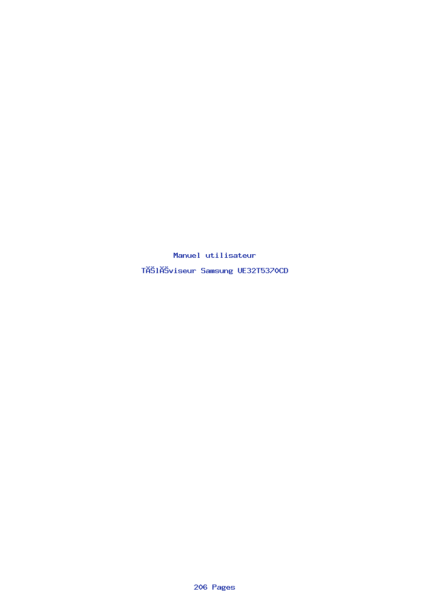 Page 1 de la notice Manuel utilisateur Samsung UE32T5370CD