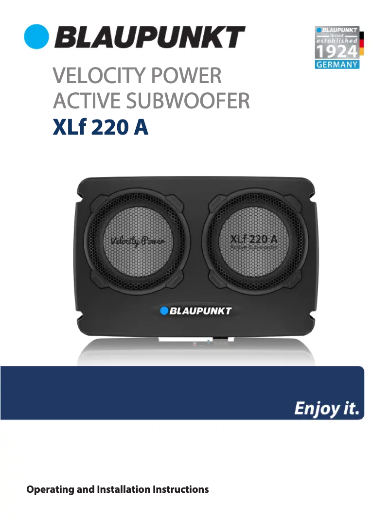 Página 1 del manual Manual de usuario Blaupunkt XLf 220 A