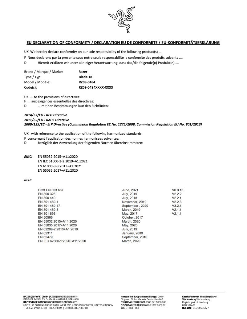 Page 1 de la notice Manuel utilisateur Razer Tomahawk Mini-ITX Case
