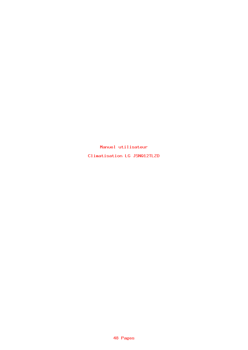 Page 1 de la notice Manuel utilisateur LG JSNQ12TLZD