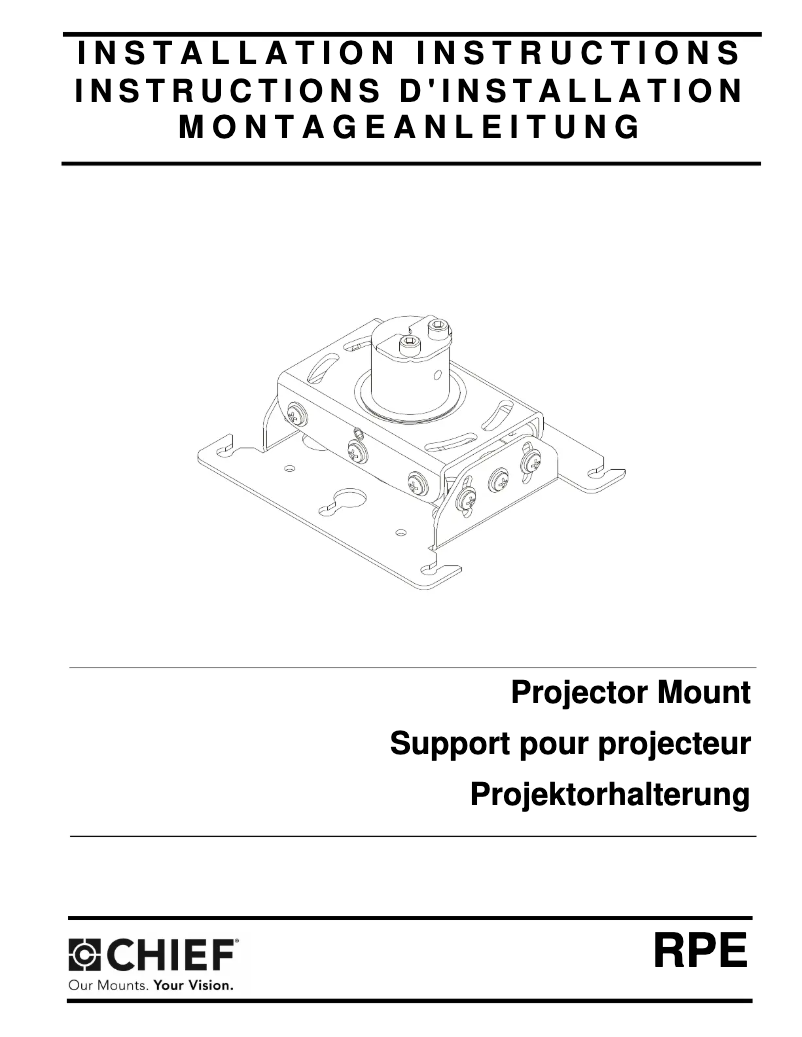 Page 1 de la notice Manuel utilisateur Chief RPEUW