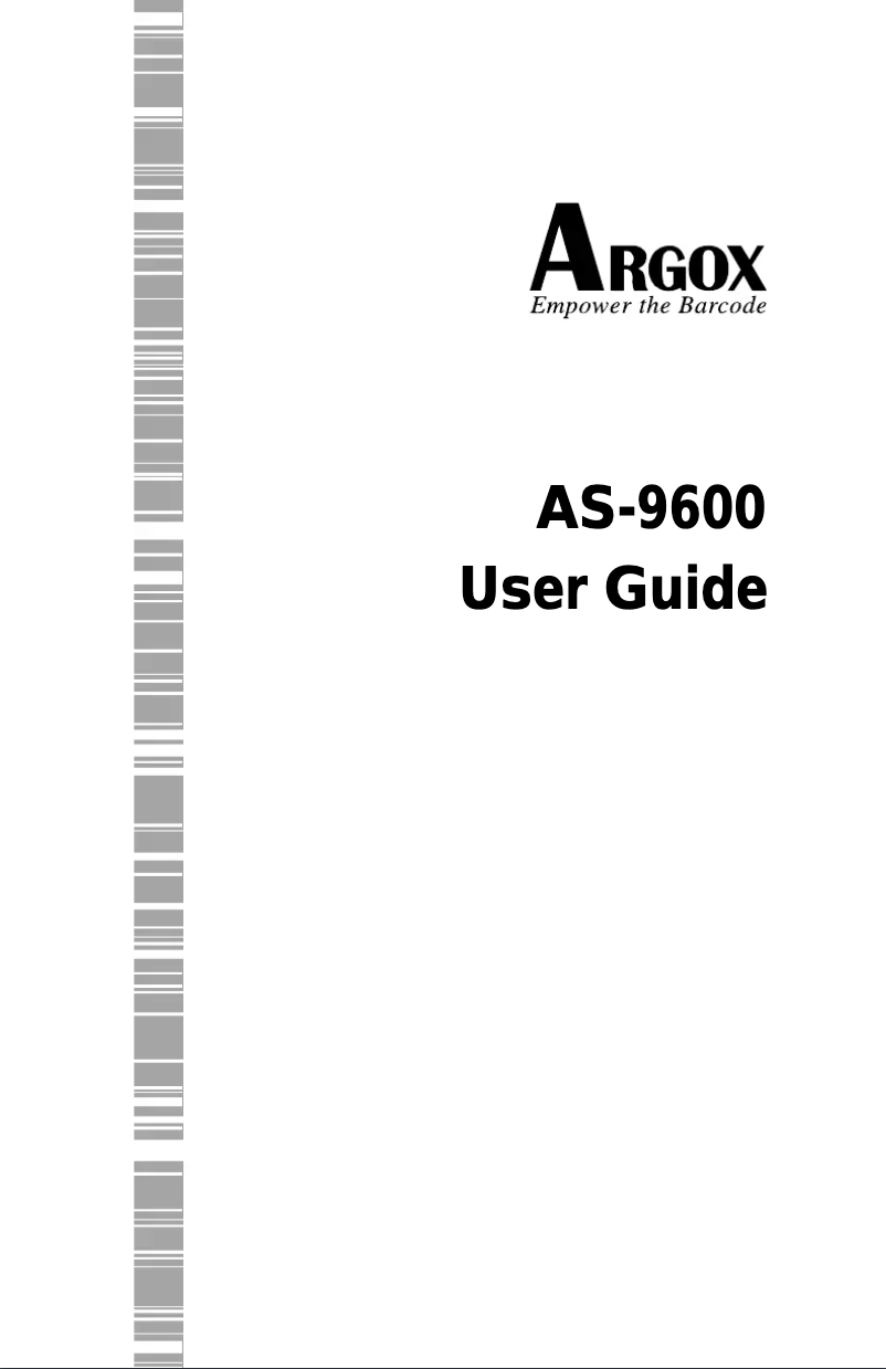 Page 1 de la notice Manuel utilisateur Argox AS-9600