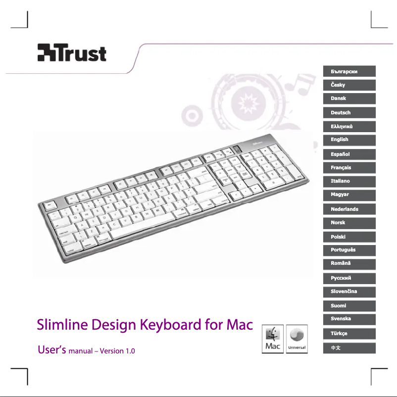 Page 1 de la notice Manuel utilisateur Trust Slimline Aluminium Keyboard