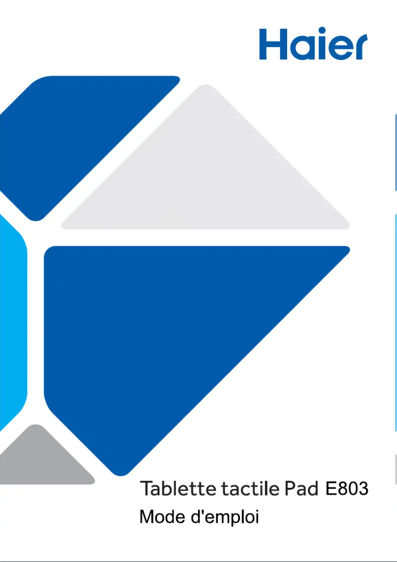 Page 1 of the manual User Manual Haier PAD E803