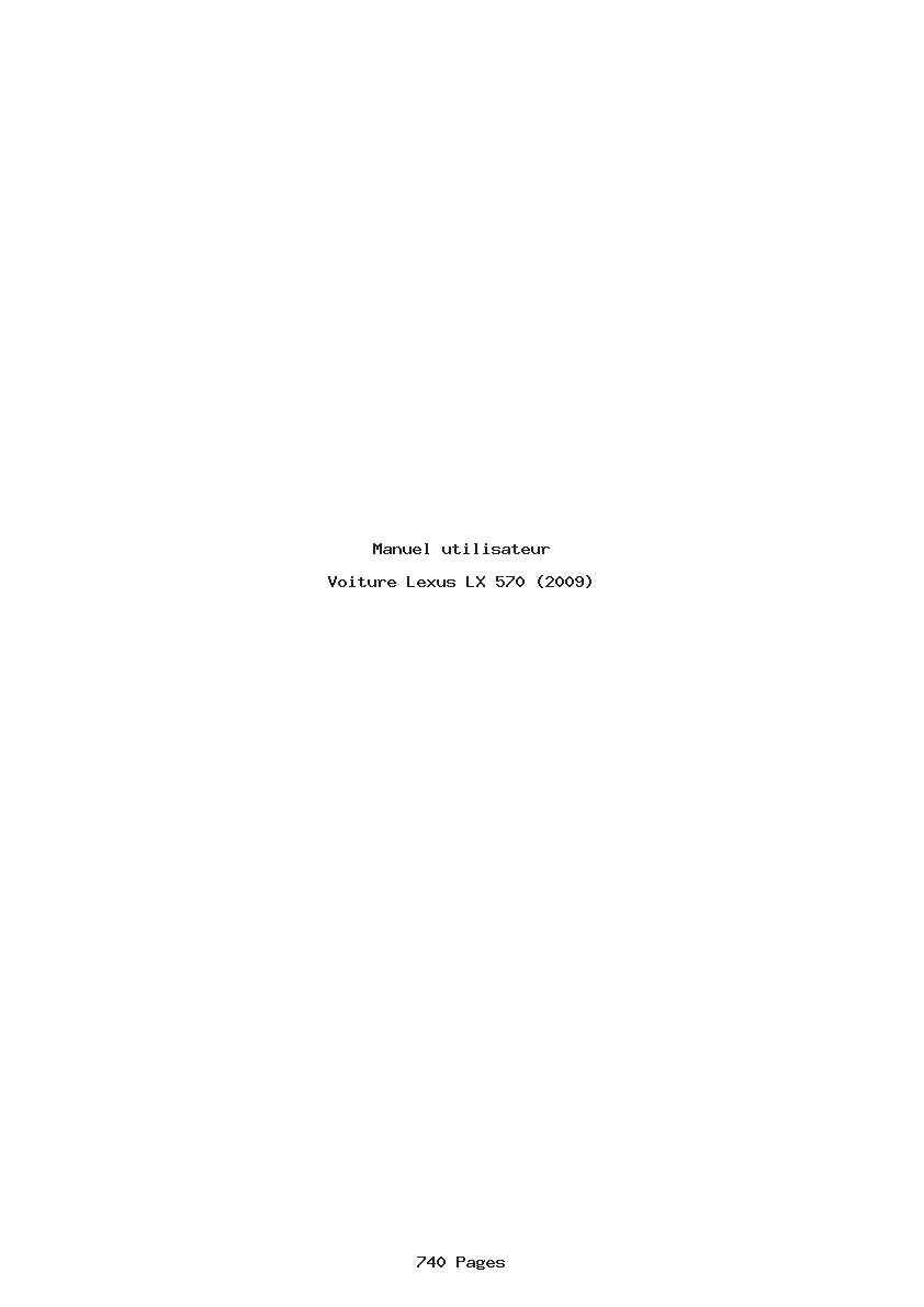 Page 1 de la notice Manuel utilisateur Lexus LX 570 (2009)